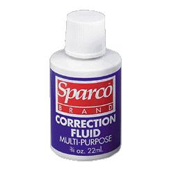 Sparco Products Multipurpose Correction Fluid, 22ml, 12 Count, White (SPR01539)