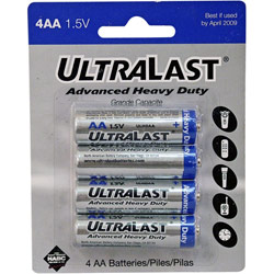 Ultralast NABC UltraLast ULHD4AA Zinc Chloride Heavy-Duty Batteries - Zinc Chloride - 1.5V DC - General Purpose Battery