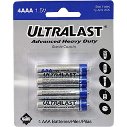 Ultralast NABC UltraLast ULHD4AAA Zinc Chloride Heavy-Duty Batteries - Zinc Chloride - 1.5V DC - General Purpose Battery