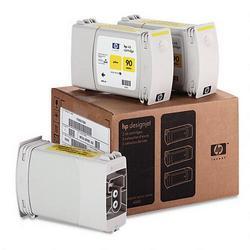 Hi-Lite Uniform No. 90 Ink Cartridge for DesignJet 4000 Series, 400 ml, Yellow, 3/Pack (HEWC5085A)