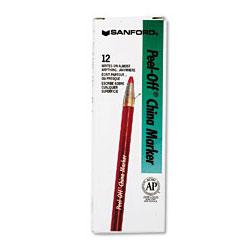 Faber Castell/Sanford Ink Company Peel Off® China Marker, Red, Dozen (SAN02059)