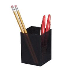 OFFICEMATE INTERNATIONAL CORP Pencil cup, Three Compartments, 2-7/8 x2-7/8 x4 , Black (OIC93681)
