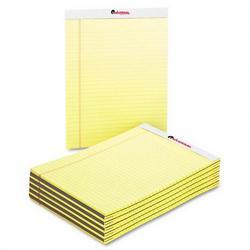 Universal Office Products Perforated Edge 8 1/2 x 11 3/4 Writing Pads, Canary, Wide Rule, 50/Pad, Dozen (UNV10630)