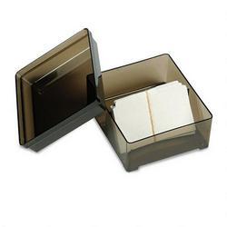 Universal Office Products Plastic Covered Business Card File, 350 Card Capacity, 12 A Z Guides, Smoke (UNV12450)
