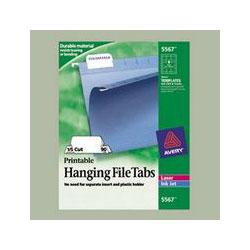 Avery-Dennison Printable Hanging File Tabs, Laser/Ink Jet, 1/5 Cut, White, 24 Sheets/Pack (AVE5226)