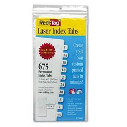 Redi-Tag/B. Thomas Enterprises Printable Laser Index Tabs, Self Stick Plastic, 7/16 x 1, White, 675/Pack (RTG39000)