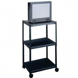 Quartet Manufacturing. Co. Quartet Adjustable Height A/V Cart - Black (88242)