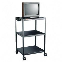 Quartet Manufacturing. Co. Quartet Adjustable Height A/V Cart - Black (88342)