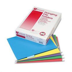 Universal Office Products Recycled Assorted Bright Color Hanging File Folders, Letter Size, 1/5 Cut, 25/Bx (UNV14121)