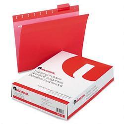 Universal Office Products Recycled Bright Color Hanging File Folders, , Letter Size, 1/5 Cut, Red, 25/Box (UNV14118)