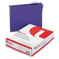 Universal Office Products Recycled Bright Color Hanging File Folders, Letter Size, 1/5 Cut, Violet, 25/Box (UNV14120)