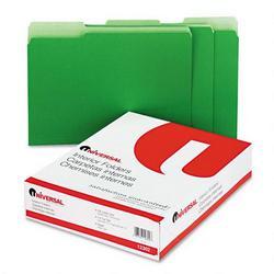 Universal Office Products Recycled Interior File Folders, Letter Size, 1/3 Cut, Green, 100/Box (UNV12302)