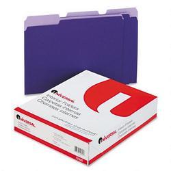 Universal Office Products Recycled Interior File Folders, Letter Size, 1/3 Cut, Violet, 100/Box (UNV12305)