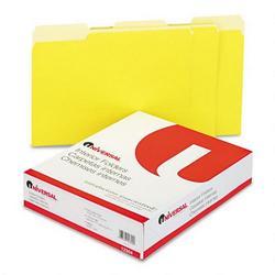 Universal Office Products Recycled Interior File Folders, Letter Size, 1/3 Cut, Yellow, 100/Box (UNV12304)