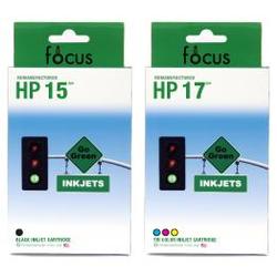 Abacus24-7 Reman HP 15 & 17 Valu 2-Pak: 1 black / 1 color