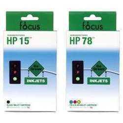 Abacus24-7 Reman HP 15 & 78 Valu 2-Pak: 1 black / 1 color