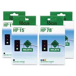 Abacus24-7 Reman HP 15 & 78 Valu 4-Pak: 2 black / 2 color