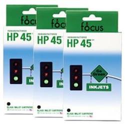 Abacus24-7 Reman HP 45 Valu 3-Pak: 3 black