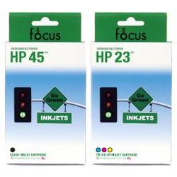 Abacus24-7 Reman HP 45 & 23 Valu 2-Pak: 1 black / 1 color