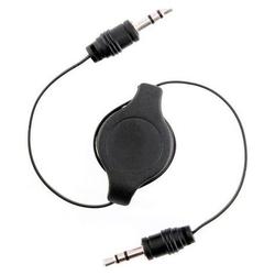 Eforcity Retractable 3.5mm M/M Audio Extension Cable, Black
