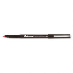 Universal Office Products Roller Ball Pen with Metal Tip and Clip, Extra Fine Point, Red Ink (UNV29022)