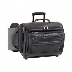 United States Luggage SOLO Dual-Access Computer Case - Clam Shell - Leather - Black (D964-4)