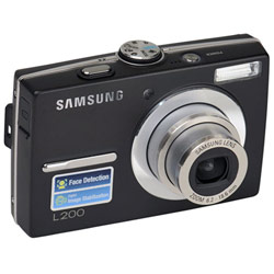 SAMSUNG DIGITAL Samsung L200 10 Megapixel Digital Camera with 2.5 LCD, 3x Optical Zoom, Digital Image Stabilization, Face Detection Function - Black