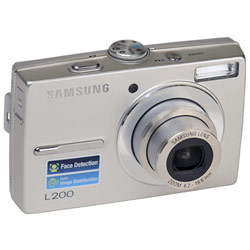 SAMSUNG DIGITAL Samsung L200 10 Megapixel Digital Camera with 2.5 LCD, 3x Optical Zoom, Digital Image Stabilization, Face Detection Function - Silver
