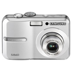 SAMSUNG DIGITAL Samsung S860 8 Megapixel Digital Camera with 3x Optical Zoom, Face Detection & Digital Image Stablilation - Silver