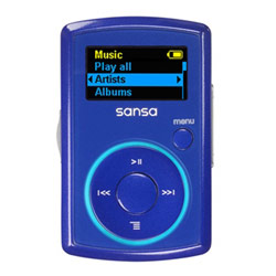 SanDisk Sansa Clip 2GB MP3 Player - FM Tuner, Voice Recorder - OLED - Blue