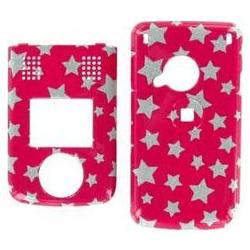 Wireless Emporium, Inc. Sanyo M1 Pink w/ Glitter Stars Snap-On Protector Case Faceplate