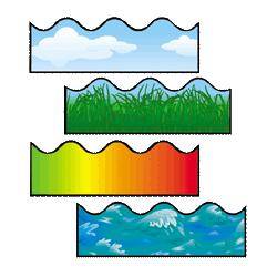 Carson Dellosa Publishing Company, Inc. Scalloped Border,Includes Clouds/Grass/Ocean Waves/Rainbow (CPBCD144028)