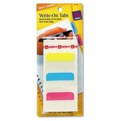 Avery-Dennison Self Adhesive Write On Index Tabs, 1 3/4 Length, Assorted Colors, 48/Pack (AVE16143)
