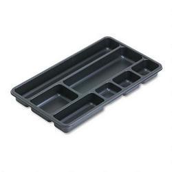 RubberMaid Seven Compartment Break Resistant Plastic Desk Drawer Tray, Black (RUB25010)