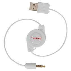 Eforcity Shuffle Dock Insten Retractable White USB [2-in-1] Charging Cable for Apple iPod Gen 2 MP3 Player Sh