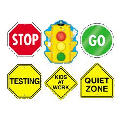 Carson Dellosa Publishing Company, Inc. Sign Set Decoration,Stoplight,Stop Sign,Go Sign,Kids at Work (CPBCD144061)
