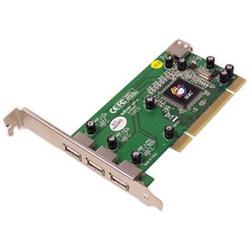 SIIG INC Siig 4 Port Dual Profile Hi-Speed USB 2.0 PCI Adapter - 3 x 4-pin USB 2.0 - USB External, 1 x 4-pin USB 2.0 - USB Internal - Plug-in Card