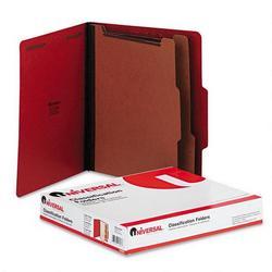 Universal Office Products Six Section Pressboard Classification Folder, Letter Size, Ruby Red, 10/Bx (UNV10303)