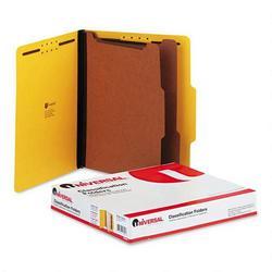 Universal Office Products Six Section Pressboard Classification Folder, Letter Size, Yellow, 10/Bx (UNV10304)