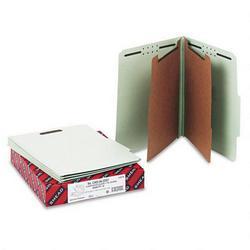 Smead Manufacturing Co. Six Section Pressboard Classification Folders, Letter, Tab, Gray Green, 10/Box (SMD14076)