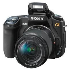 SONY DIGITAL STILL CAMERA ACCESSORI Sony alpha DSLR-A350K Digital SLR Camera with 18-70mm Zoom Lens - Black - 14.2 Megapixel - 3.9x Optical Zoom - 2.7 Active Matrix TFT Color LCD