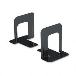 Universal Office Products Standard Deluxe Metal Bookends, Nonskid Padded Base, Black Enamel (UNV54055)