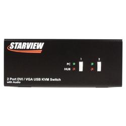 STARTECH.COM Startech.com StarView SV231DDUSB 2-Port DVI USB KVM Switch - 2 x 1 - 2 x Type B Keyboard/Mouse, 2 x HD-15 Monitor, 2 x DVI-I Monitor