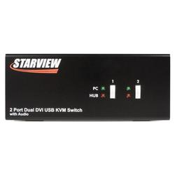STARTECH.COM Startech.com StarView SV231DVIDDU 2-Port Dual DVI USB KVM Switch - 2 x 1 - 4 x DVI-I , 2 x Type B Keyboard/Mouse