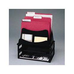 RubberMaid Step Sort A File™ Center, 6 Section Sorter, 2 Letter Trays, Black (RUB48906)