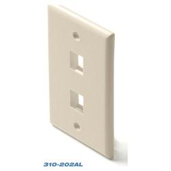 Steren 2 Socket Keystone Faceplate - Almond