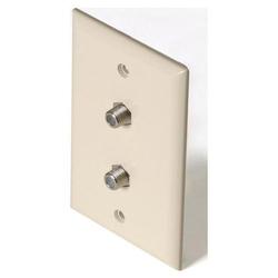 Steren 2 Socket TV/Phone Faceplate - F81 Coaxial - Almond