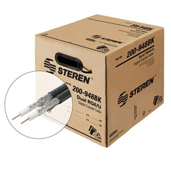 Steren Series-6 Coaxial Drop Cable - 500ft - Black