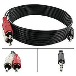 Abacus24-7 Stereo 3.5mm Plug to 2RCA Plug Cable 6 ft