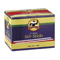 Genuine Joe Stir Sticks, Plastic, For Hot/Cold, 1000/BX, White and Red (GJO20050)